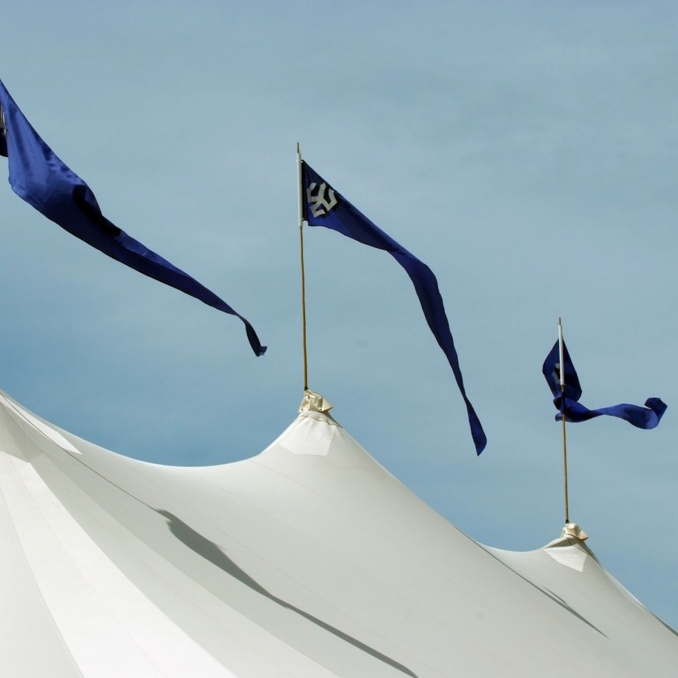 Image of W&L flags on event tents